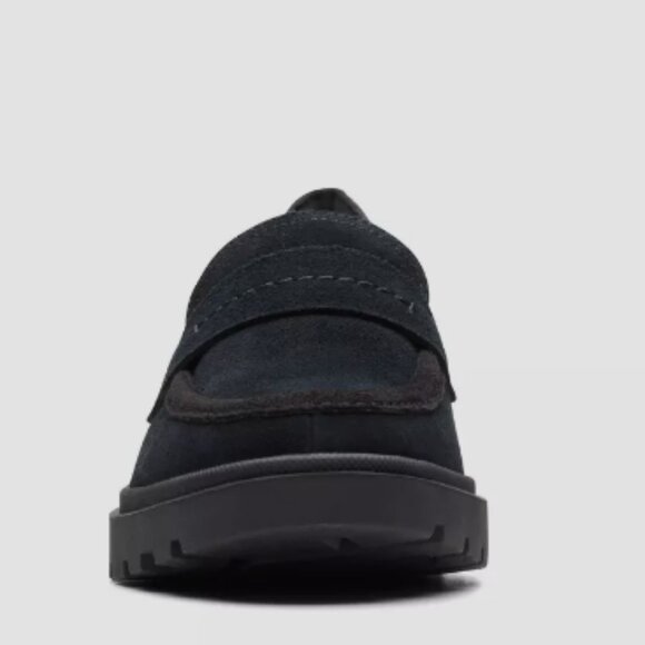 Clarks CALLA EASE SUEDE- BLACK Lug Sole Loafers NWT - Picture 7 of 11